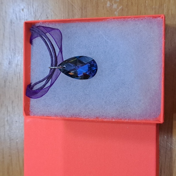 Lilac Garden Crystal Teardrop Necklace - Picture 4 of 6